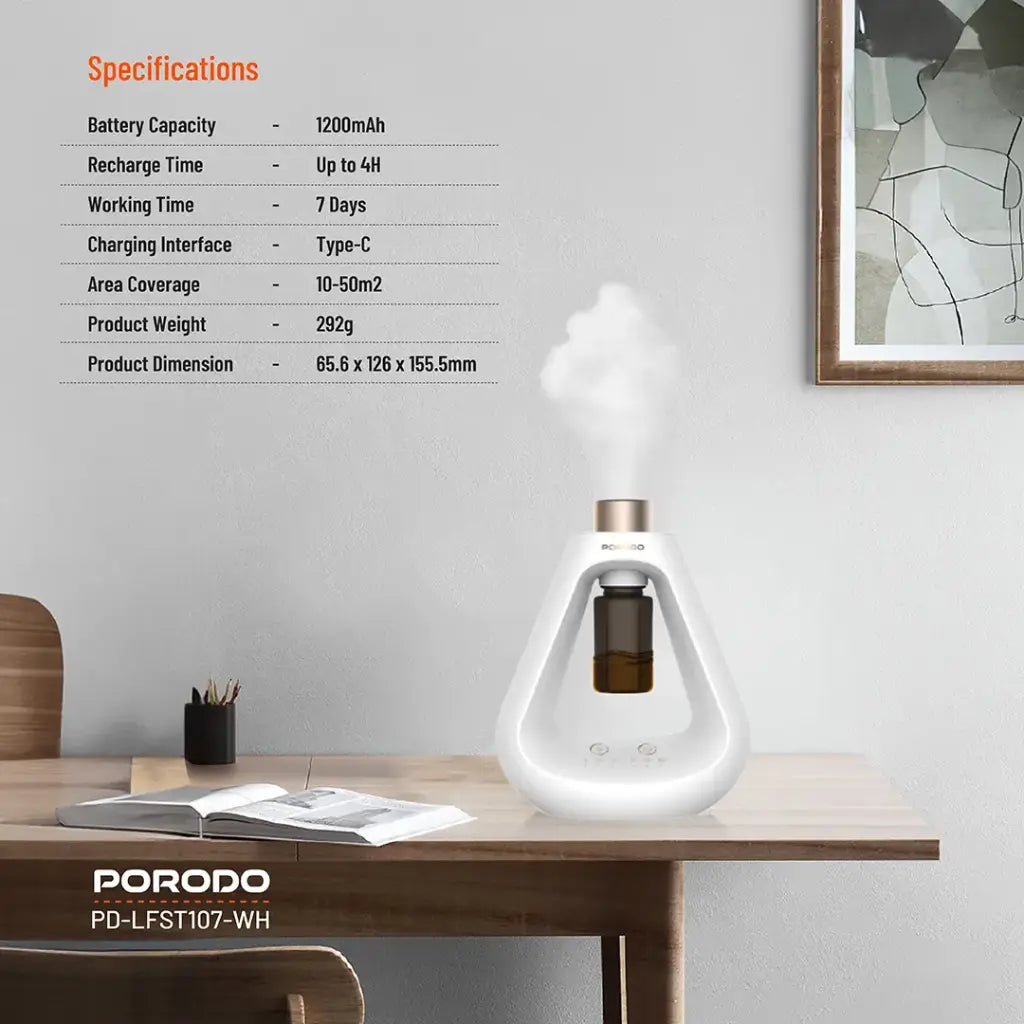 Porodo Lifestyle Aroma Sphere Waterless Diffuser - Hygienic Aroma Diffusion