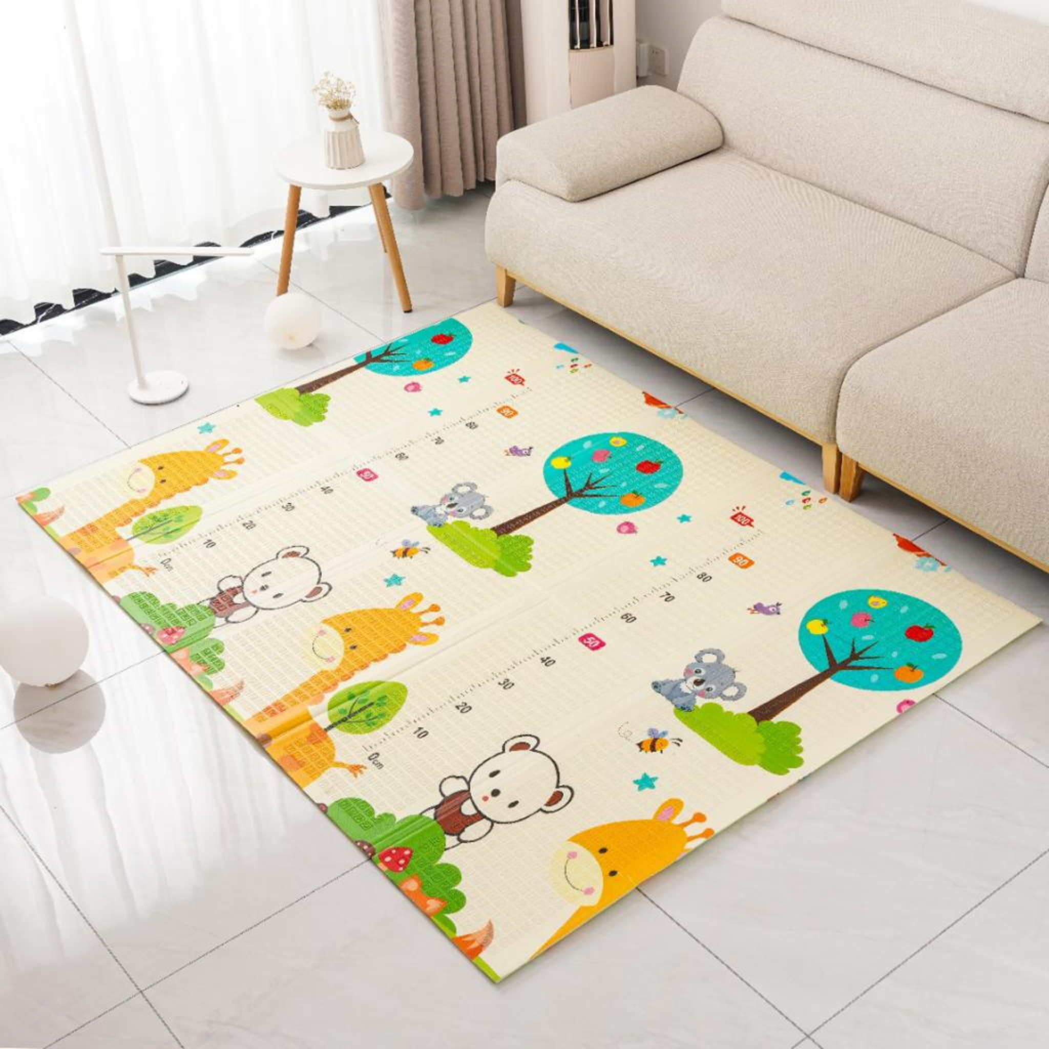 Baby Play Mat, Folding Baby Crawling Two Sided Play Mat