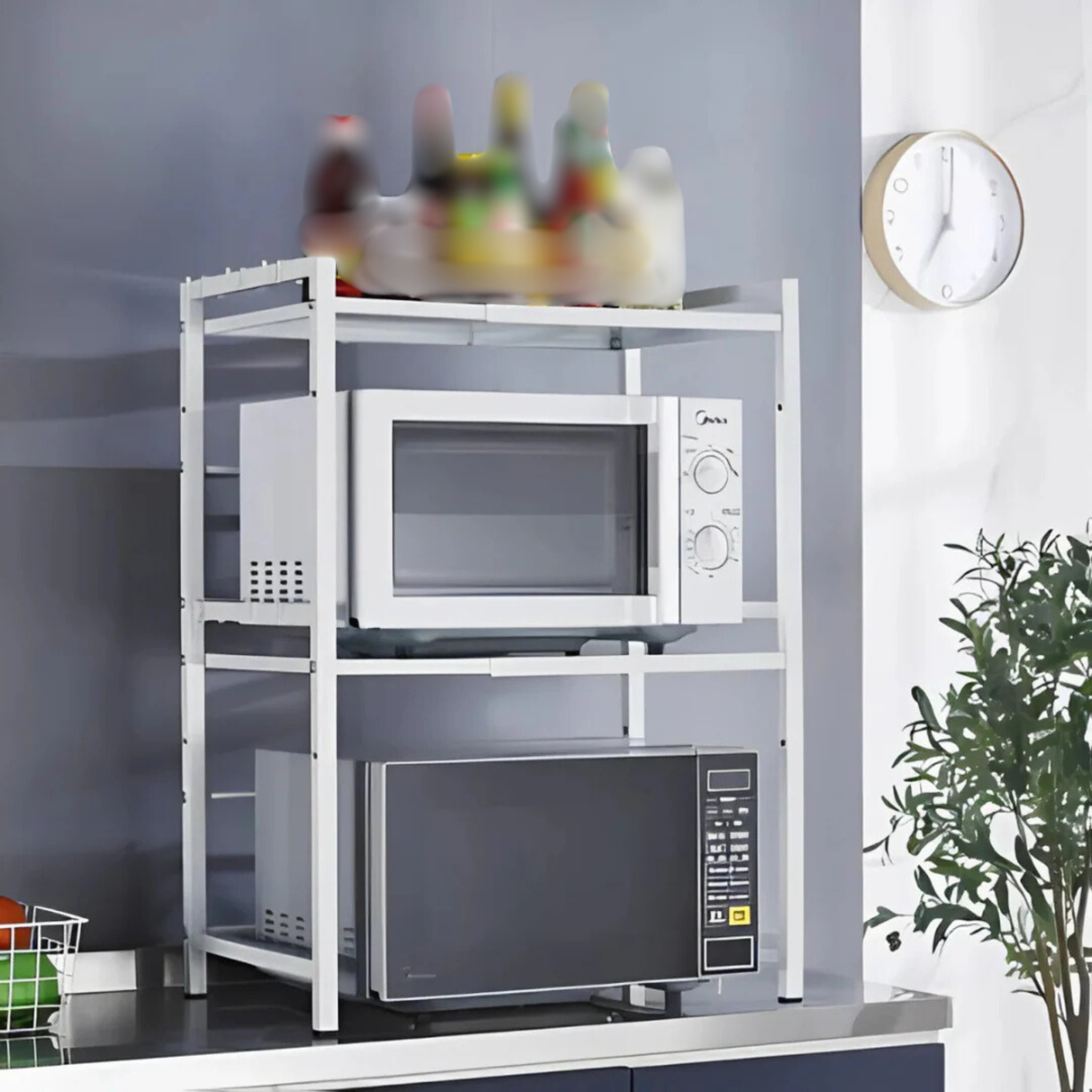 Multi Layer Kitchen Microwave Oven Organizer Storage Rack