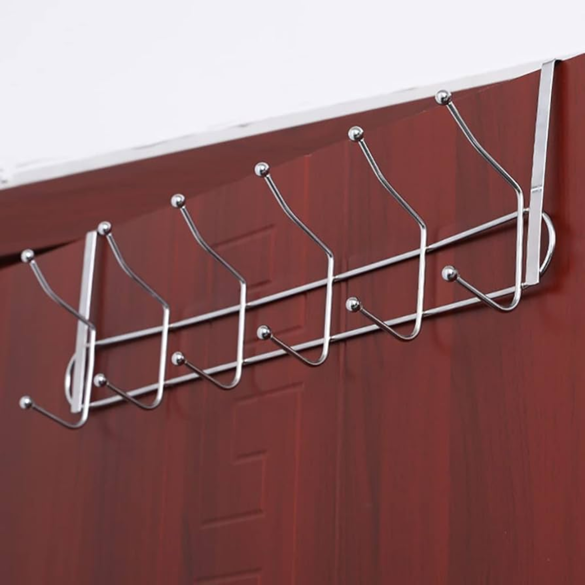 Multi Hooks Useful Stainless Steel Door Back Hanger