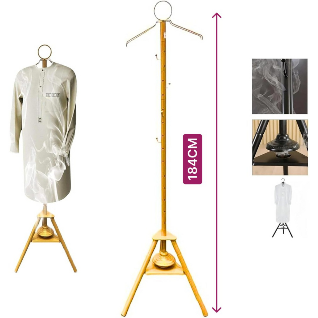 Vertical Clothes Bakhoor Incense Burner Stand, Abaya Garment Steamer Stand