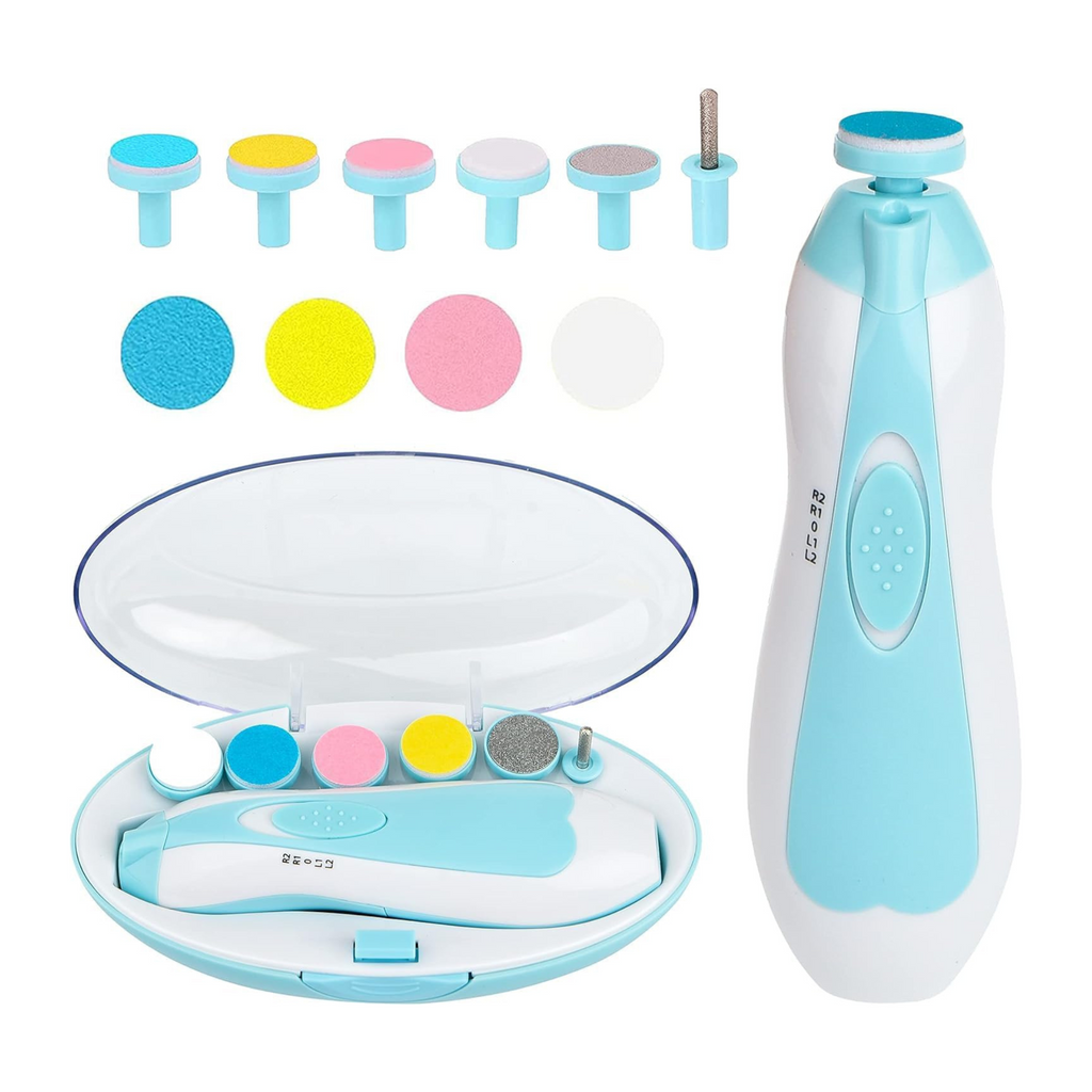 Electric Baby Nail Trimmer Set with 6 Grinding Heads