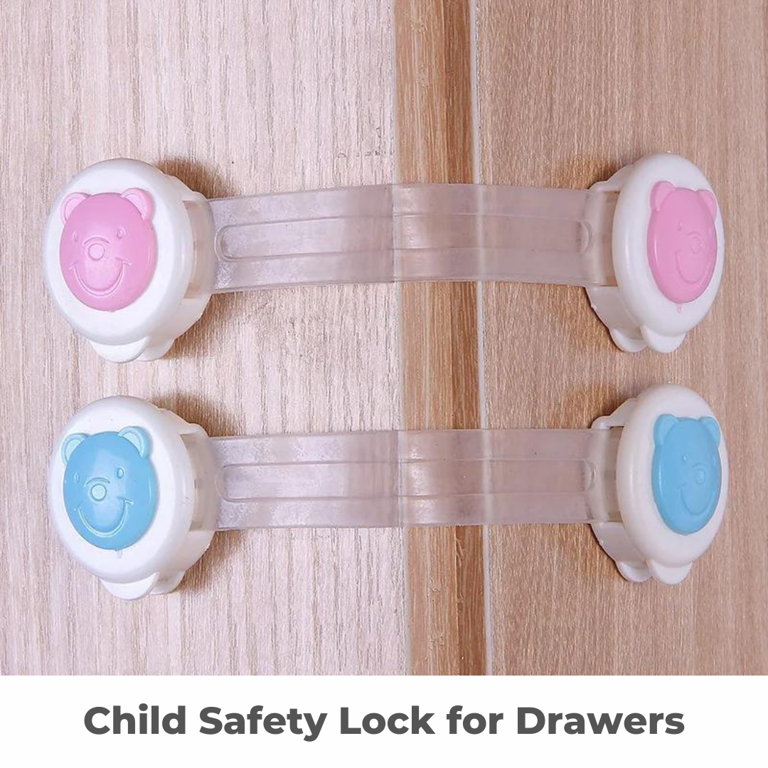 Child Safety Lock, Drawer Cabinet Locking (2 Pcs/Packet)