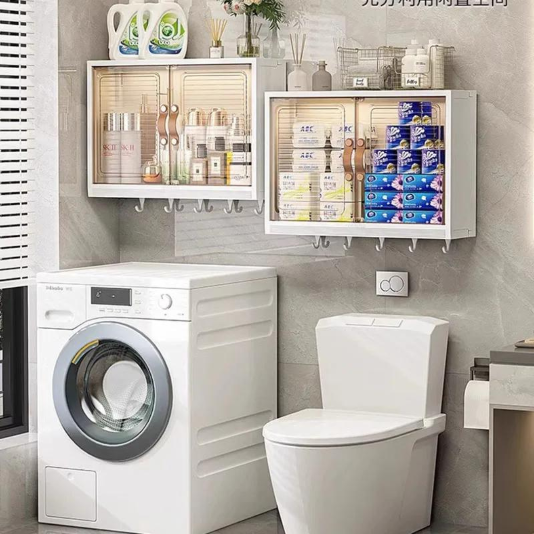 Wall Mounted Organizer Cabinet - Multi-functional Punch Free Storage Rack