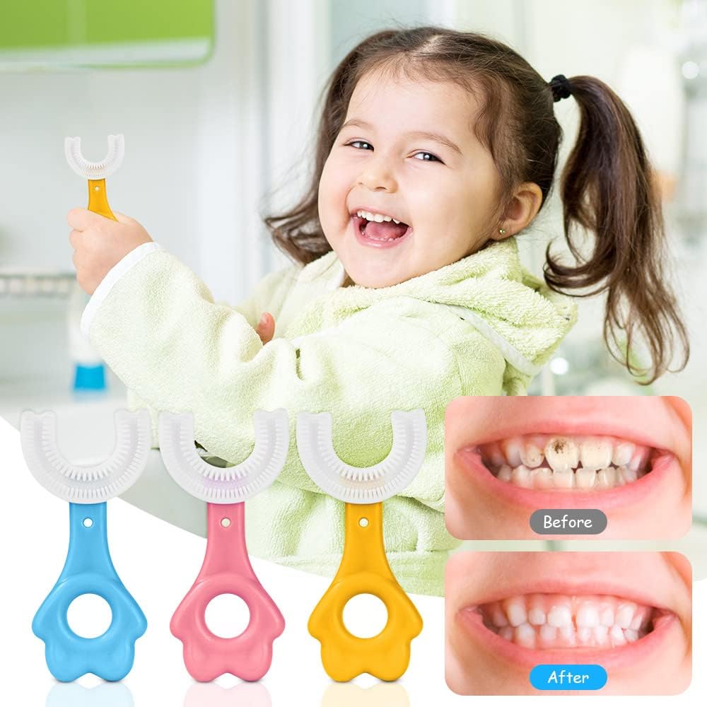 360° Rotating U-Shaped Toothbrush for Kids