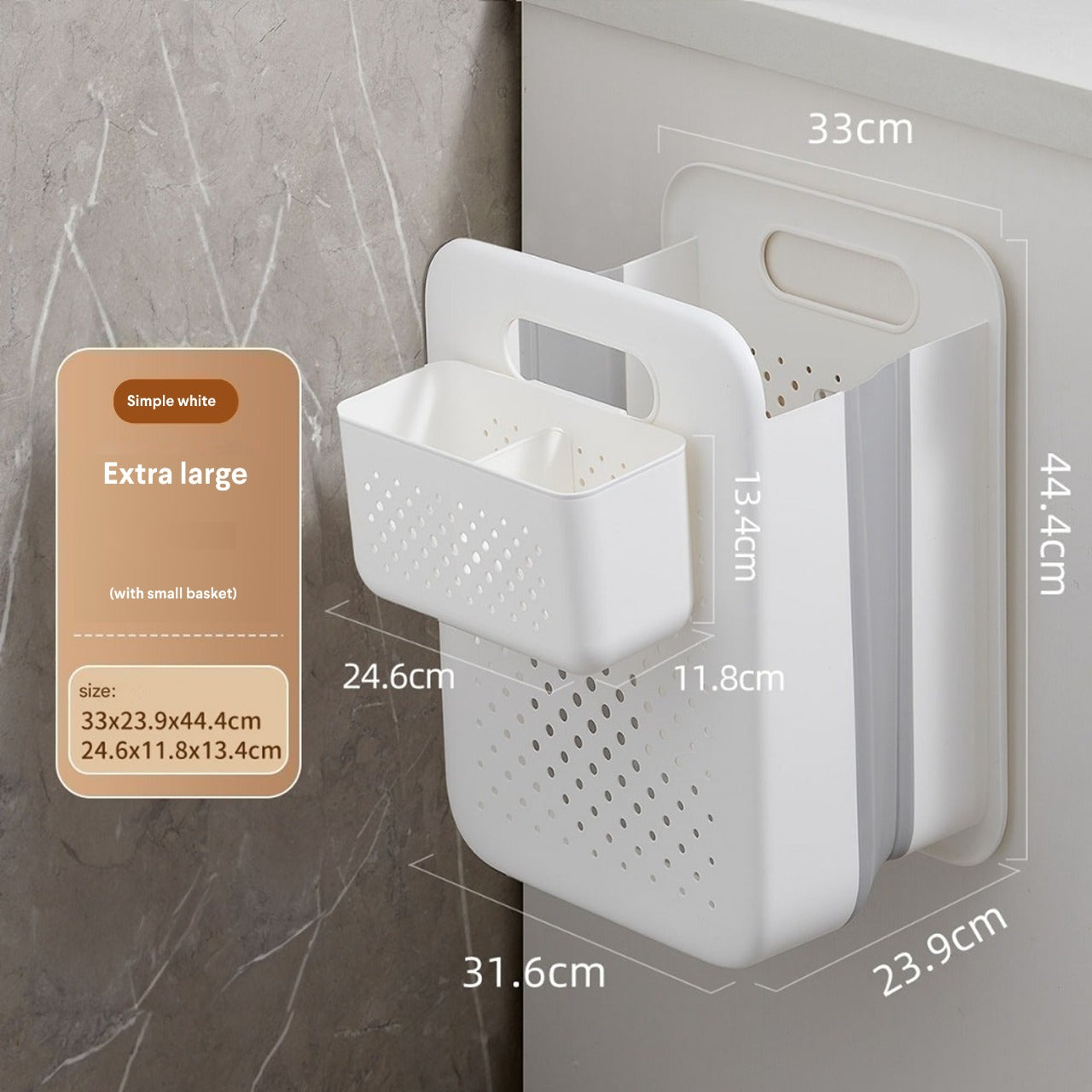 Ecoco Wall Mounted Laundry Basket with Undergarments Compartment