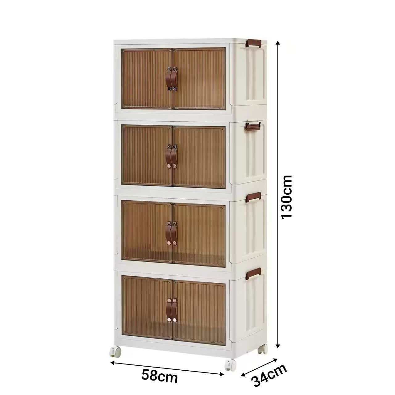Multi-Layer Stackable Portable Folding Storage Cabinet with Wheels