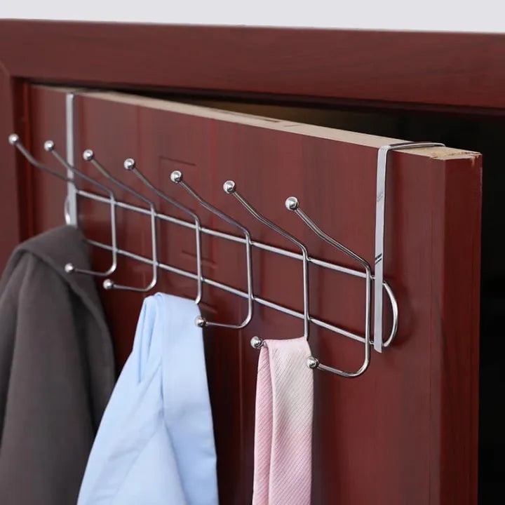 Multi Hooks Useful Stainless Steel Door Back Hanger