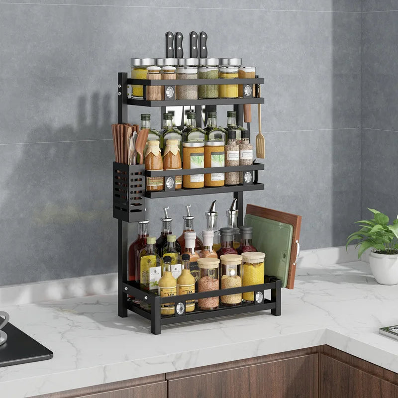 3 Tier Stainless Steel Kitchen Countertop Spice Rack