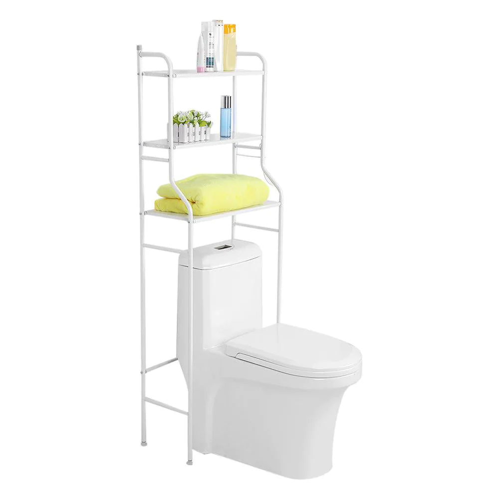 3 Layer Metal Toilet Storage Rack (White)