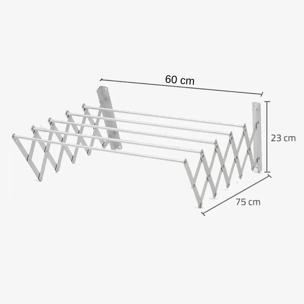 Wall Mounted Foldable Clothes Drying Rack - Extendable Laundry Hanger