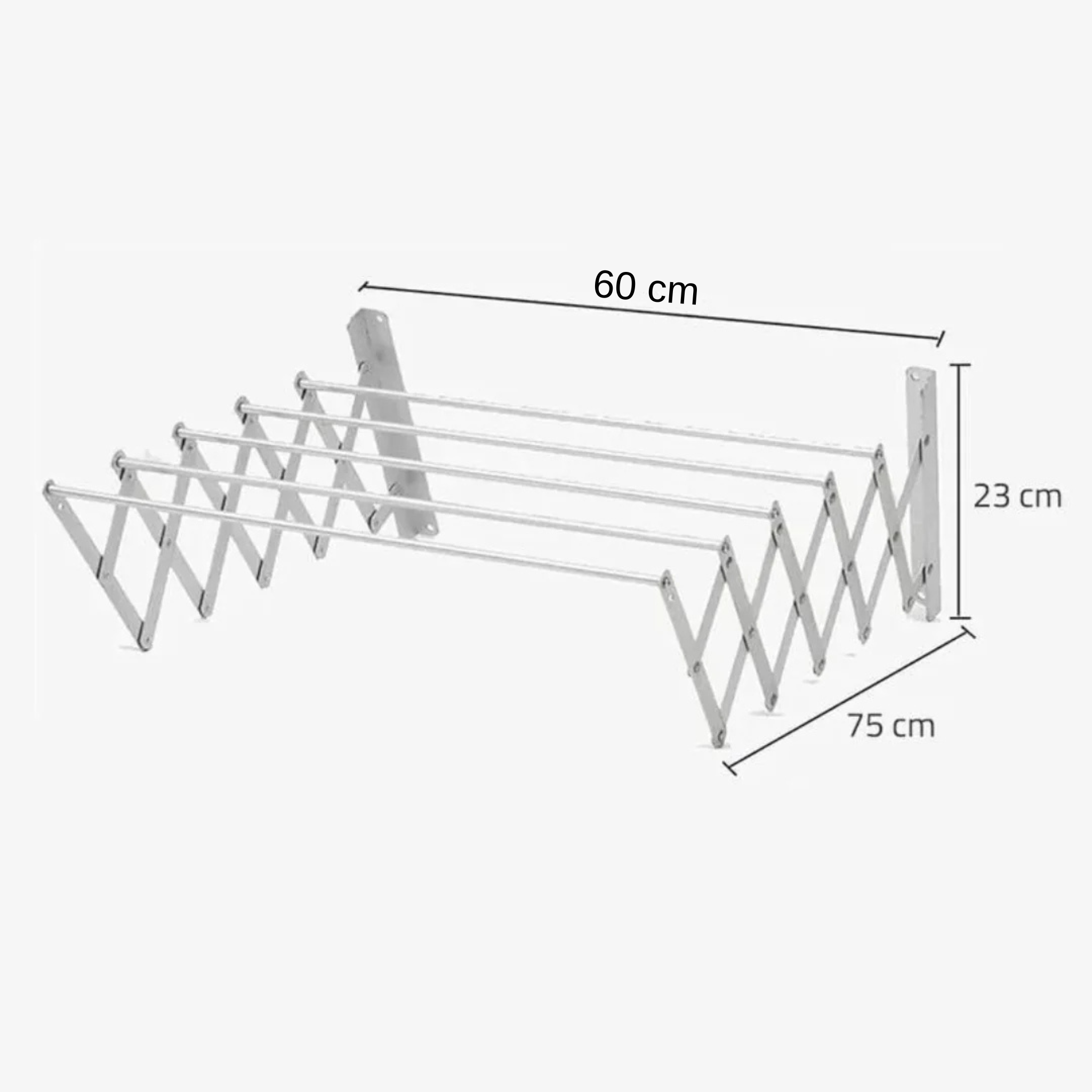 Wall Mounted Foldable Clothes Drying Rack - Extendable Laundry Hanger