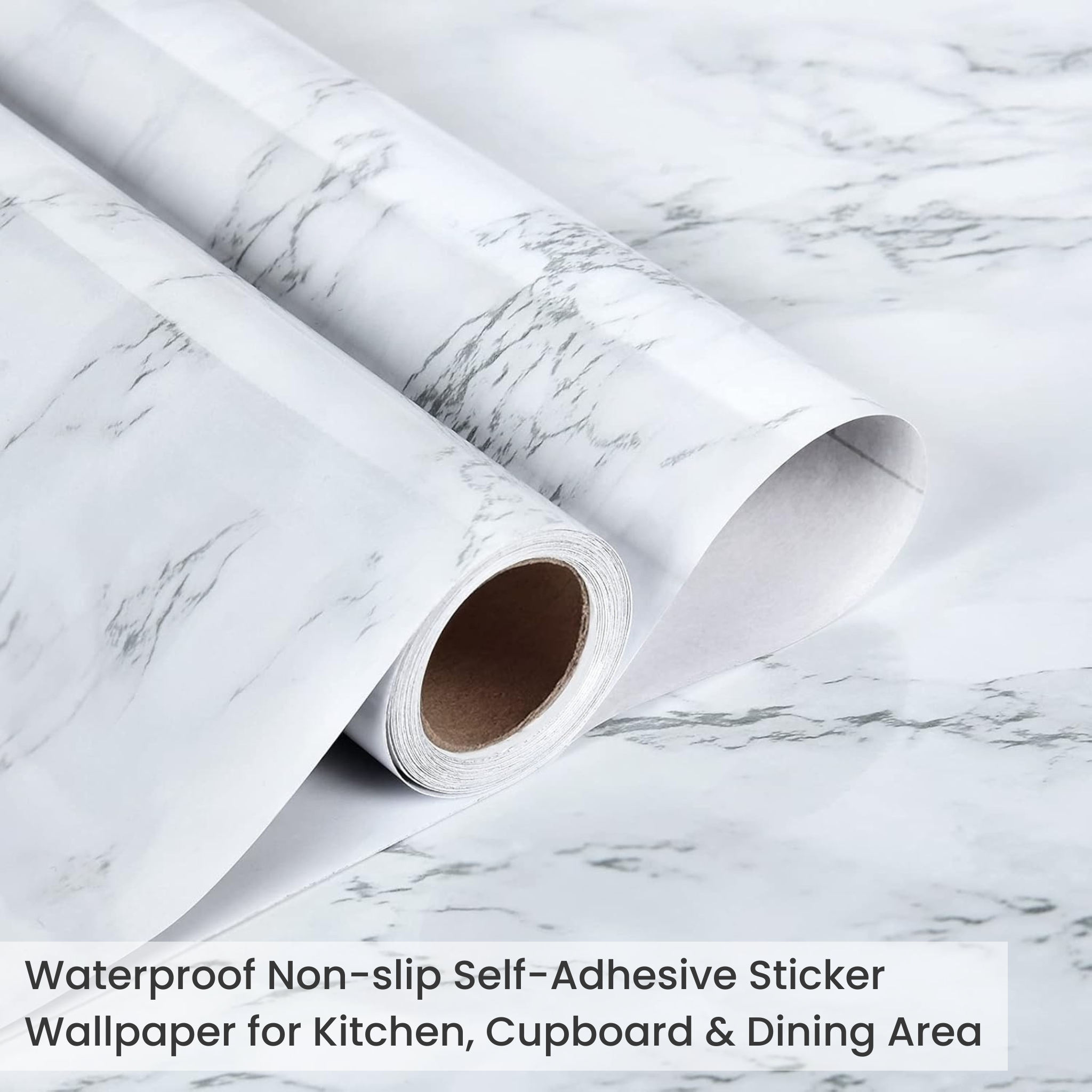 Waterproof Non-slip Self-Adhesive Marble Pattern Wallpaper Sticker for Kitchen, Cupboard & Dining Area