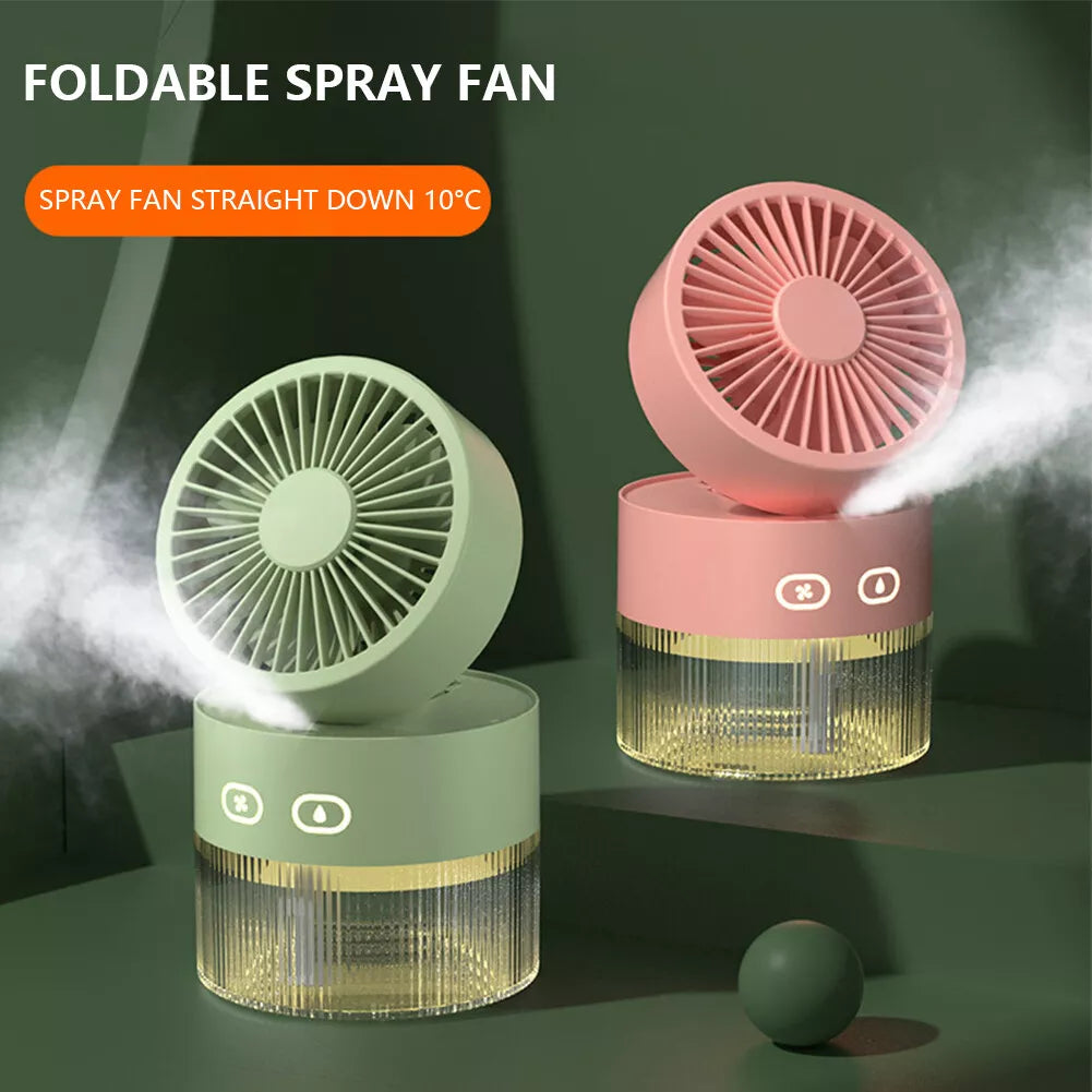 3 Speed Mini Desk Fan with Mist Spray