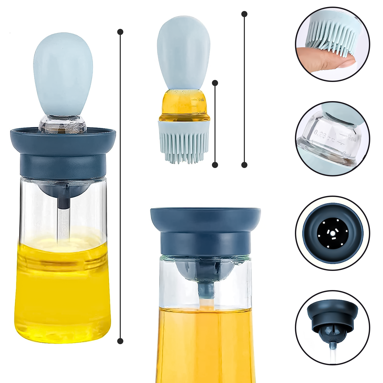 180ml Oil Dispenser Bottle with Silicone Grill Brush